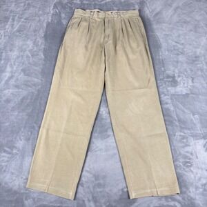 Tommy Bahama Mens Pleated Silk‎ Blend Casual Dress Pants Khaki 33x32